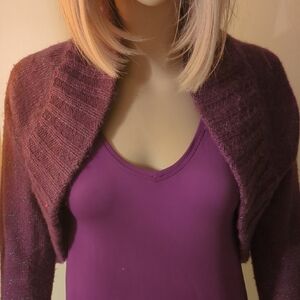 DKNY Deep Purple Sweater Shrug